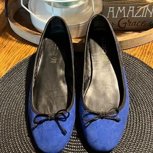 Aldo | Blue Suede Black reptile Ballerina Flats - Size 40